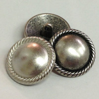 M-181-Concho Style Metal Button - Matte Silver or Antique Silver